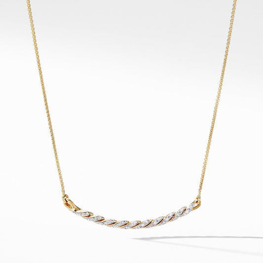 Paveflex Station Necklace with Diamonds in 18K Gold - David Yurman- Diamond Cellar