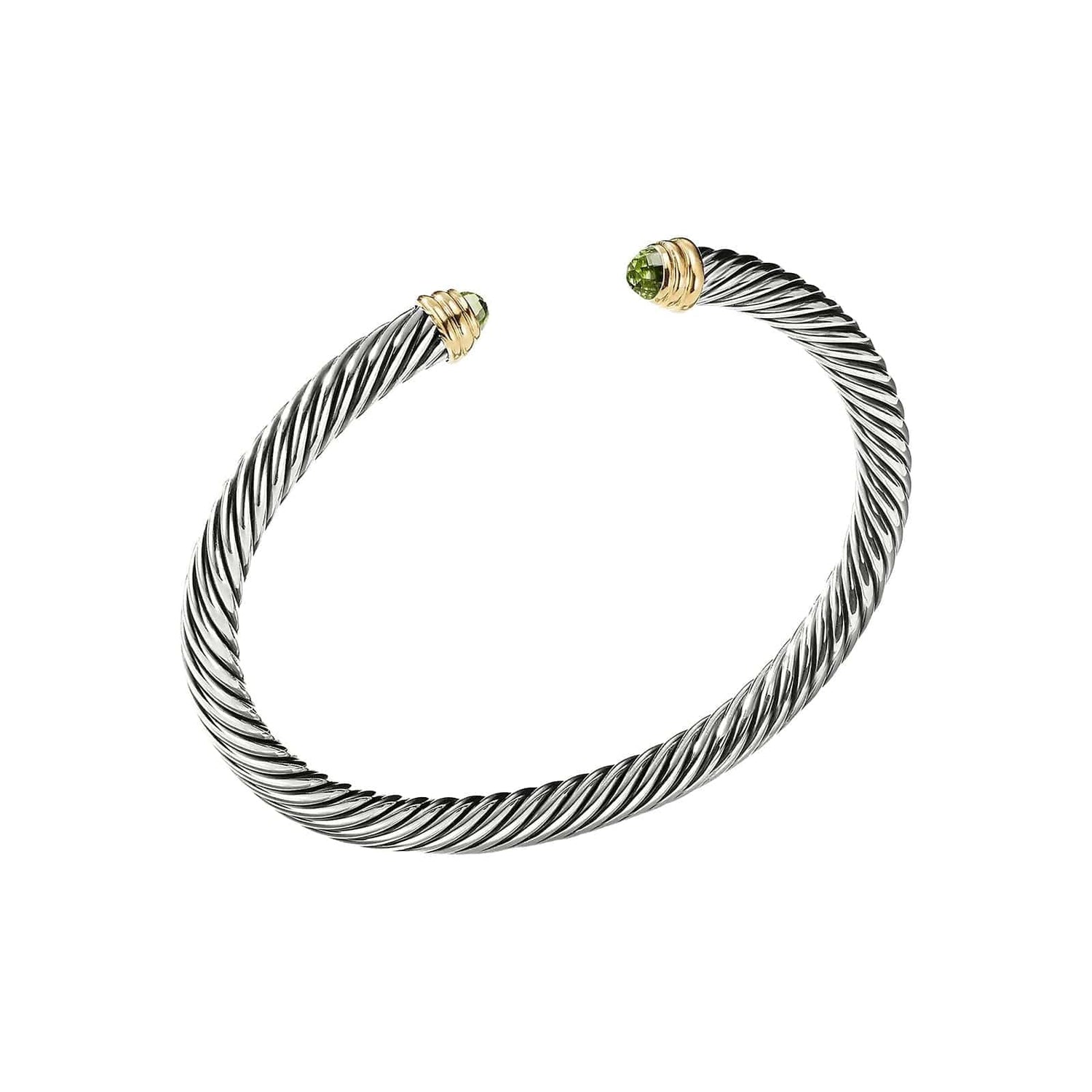 Peridot Two-Tone Cable Classic Cuff - David Yurman- Diamond Cellar