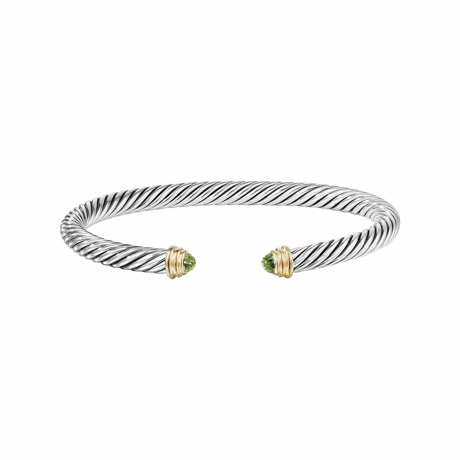 Peridot Two-Tone Cable Classic Cuff - David Yurman- Diamond Cellar