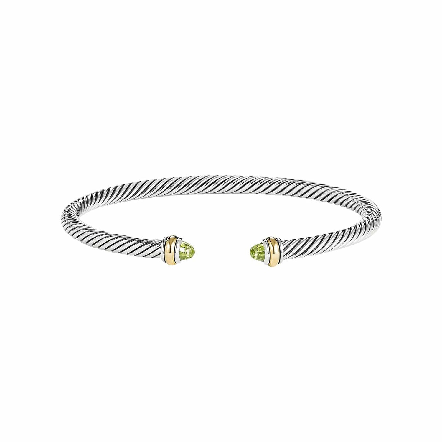 Peridot Two-Tone Cable Classic Cuff - David Yurman- Diamond Cellar