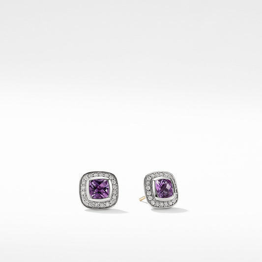 Petite Albion Earrings with Amethyst and Diamonds - David Yurman- Diamond Cellar
