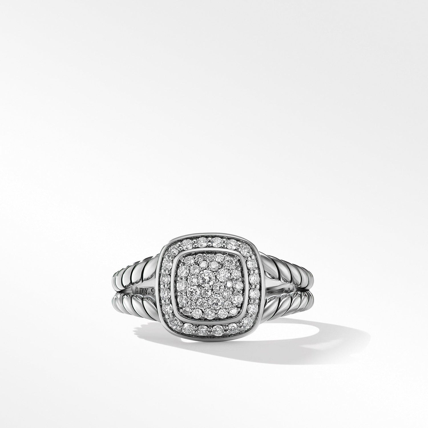 Petite Albion Ring in Sterling Silver with Pave Diamonds - David Yurman- Diamond Cellar