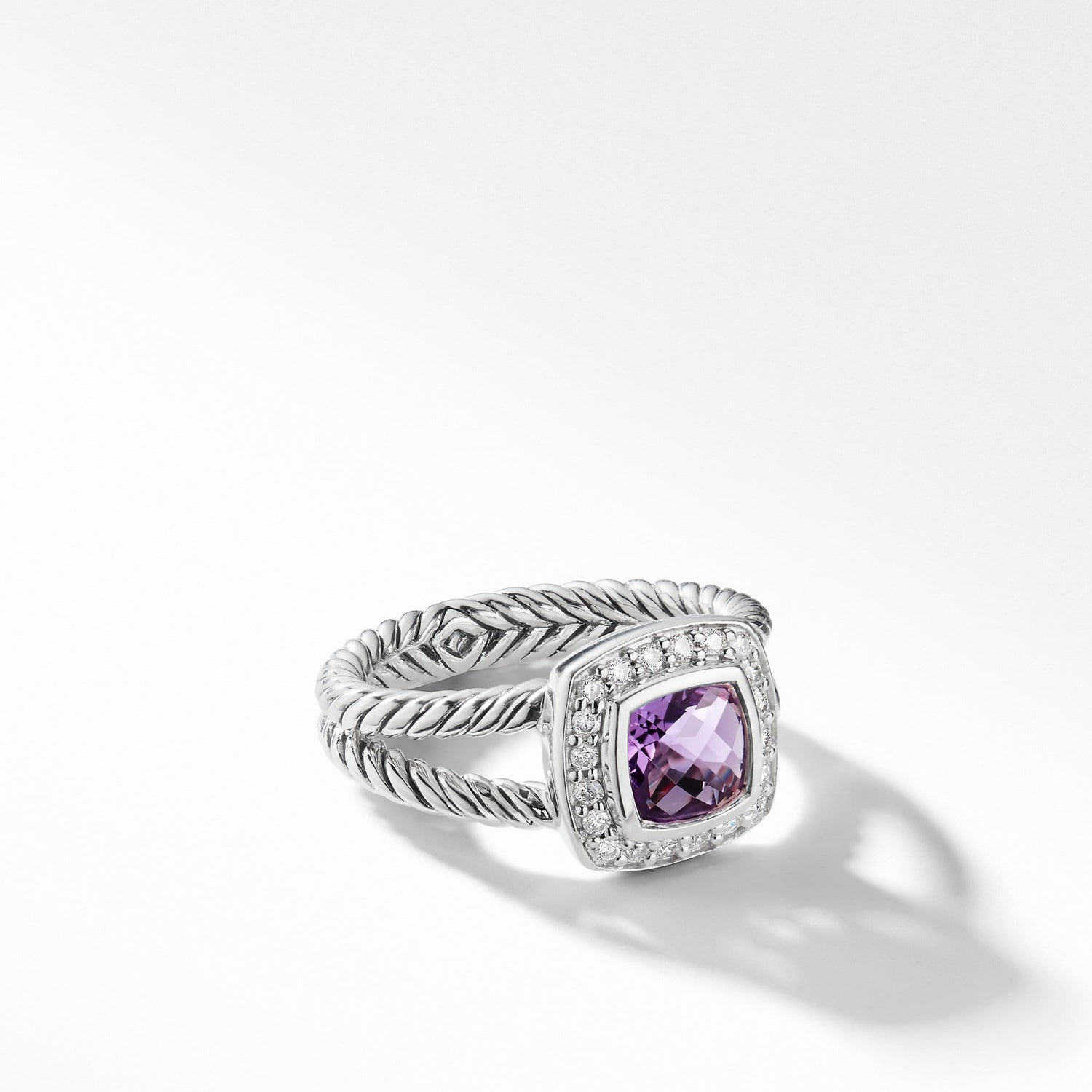 Petite Albion Ring with Black Orchid and Diamonds - David Yurman- Diamond Cellar