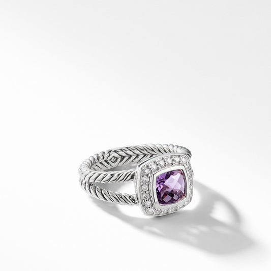 Petite Albion Ring with Black Orchid and Diamonds - David Yurman- Diamond Cellar