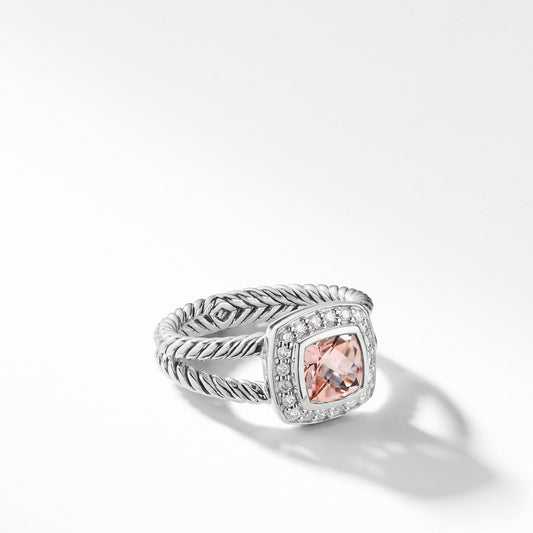 Petite Albion Ring with Morganite and Diamonds - David Yurman- Diamond Cellar