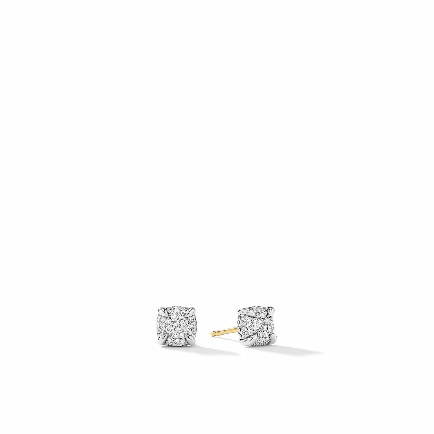 Petite Chatelaine Stud Earrings with Full Pave Diamonds - David Yurman- Diamond Cellar