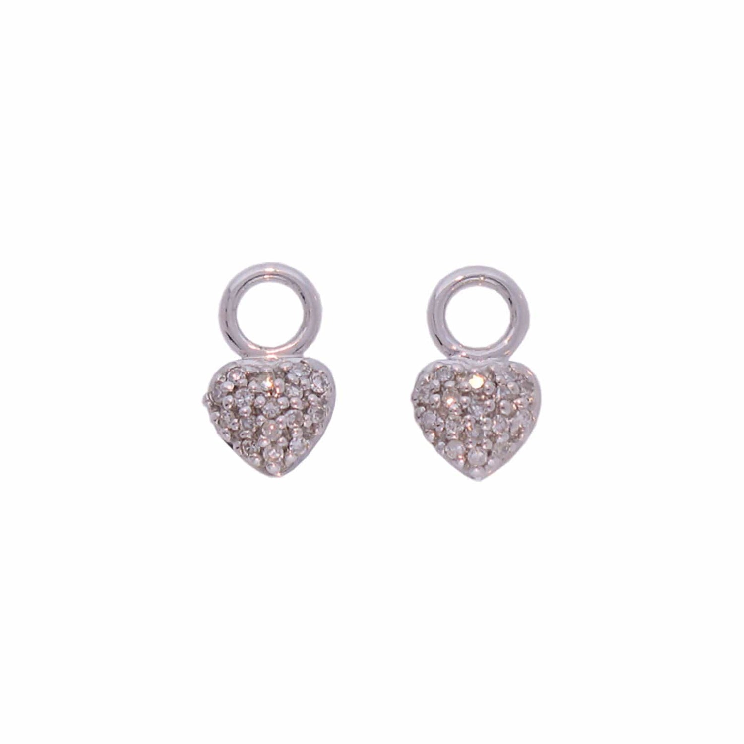 Petite Heart Charms with Diamonds - Diamond Cellar- Diamond Cellar