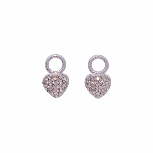 Petite Heart Charms with Diamonds - Diamond Cellar- Diamond Cellar