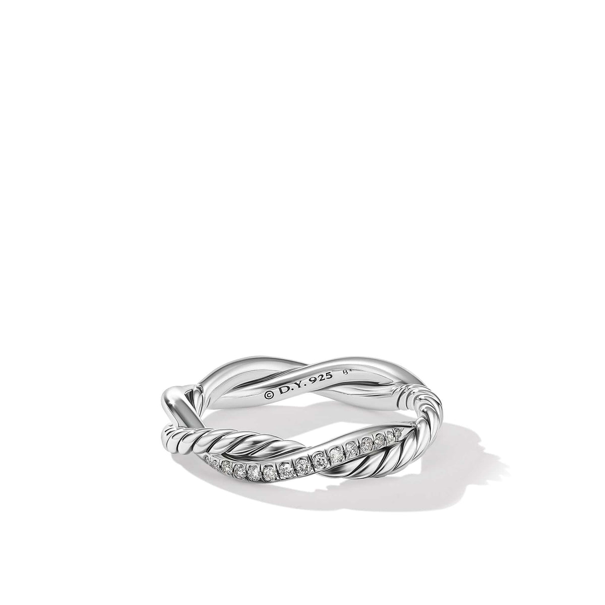 David Yurman Petite Infinity Band Ring in Sterling Silver with Pave Diamonds