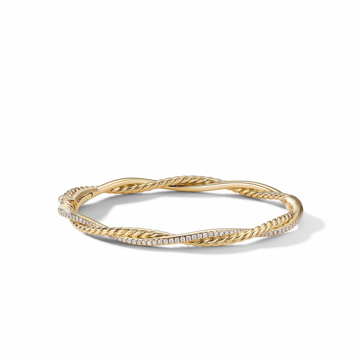 Petite Infinity Bracelet in 18K Yellow Gold with Pave Diamonds - David Yurman- Diamond Cellar