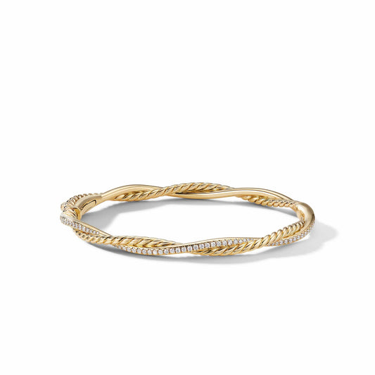 Petite Infinity Bracelet in 18K Yellow Gold with Pave Diamonds - David Yurman- Diamond Cellar