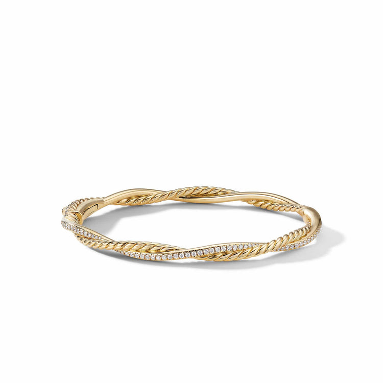Petite Infinity Bracelet in 18K Yellow Gold with Pave Diamonds - David Yurman- Diamond Cellar