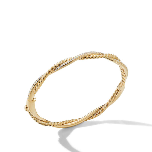 Petite Infinity Bracelet in 18K Yellow Gold with Pave Diamonds - David Yurman- Diamond Cellar