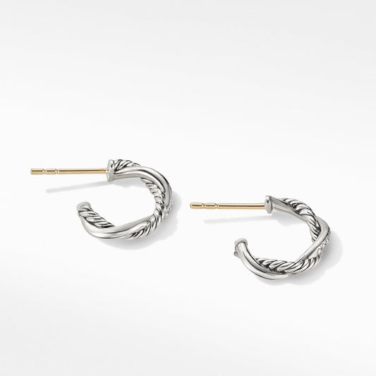 Petite Infinity Huggie Hoop Earring with Pave Diamonds - David Yurman- Diamond Cellar