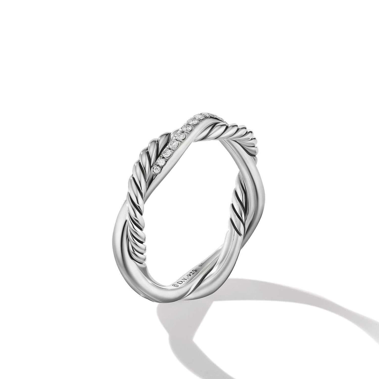 Petite Infinity Twisted Ring with Pave Diamonds - David Yurman- Diamond Cellar