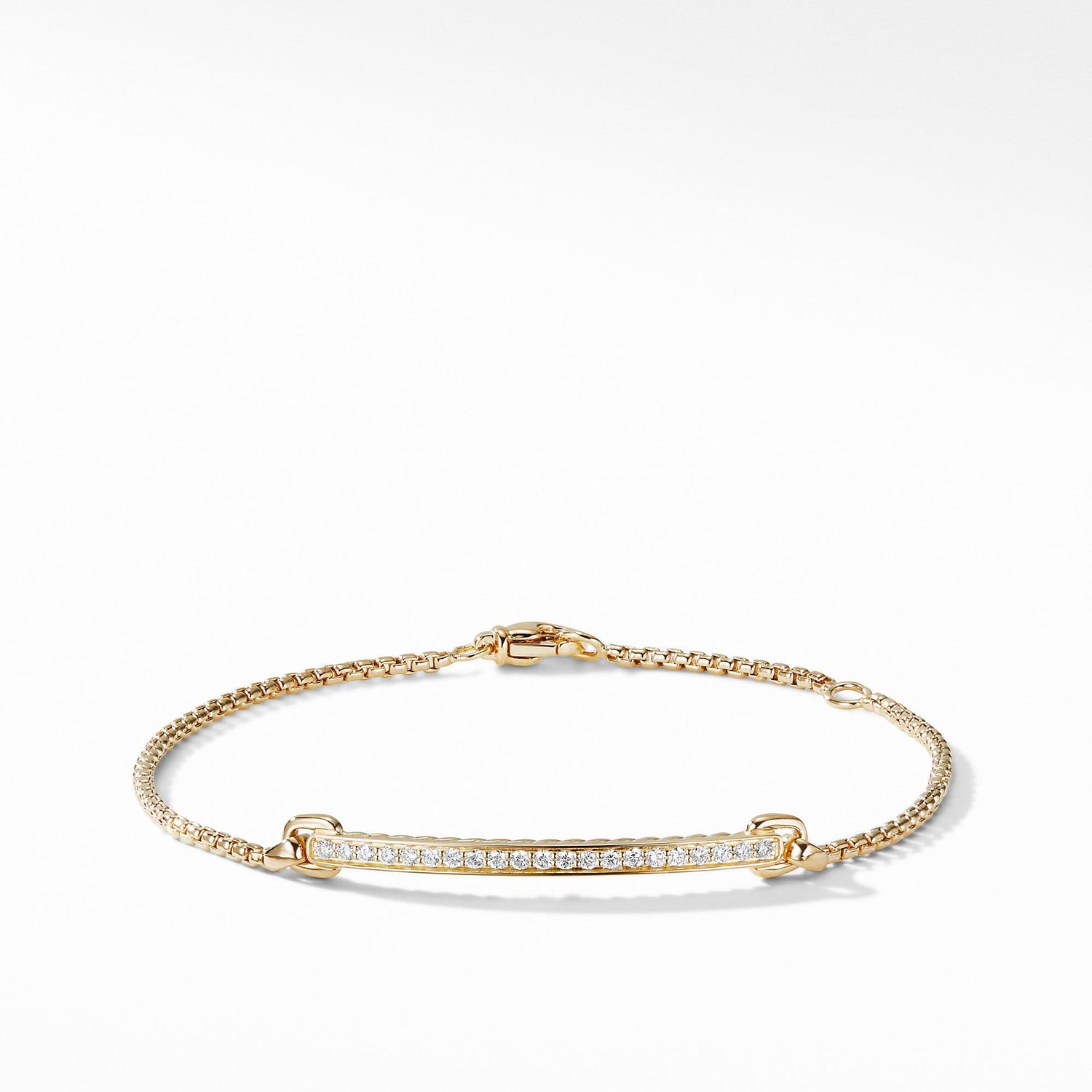Petite Pavé Station Chain Bracelet with Diamonds in 18K Gold - David Yurman- Diamond Cellar