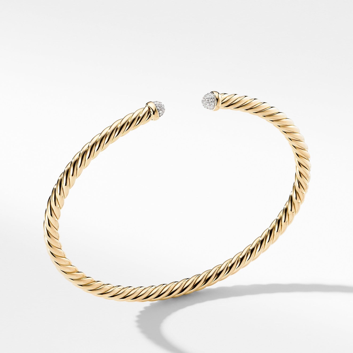 Petite Precious Cable Bracelet with Diamonds in Gold - David Yurman- Diamond Cellar