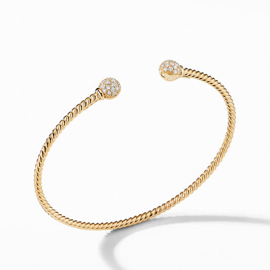 Petite Solari Bead Bracelet with Diamonds in 18K Gold - David Yurman- Diamond Cellar