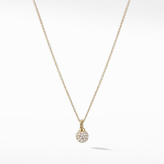 Petite Solari Pave Pendant Necklace with Diamonds in 18K Gold - David Yurman- Diamond Cellar