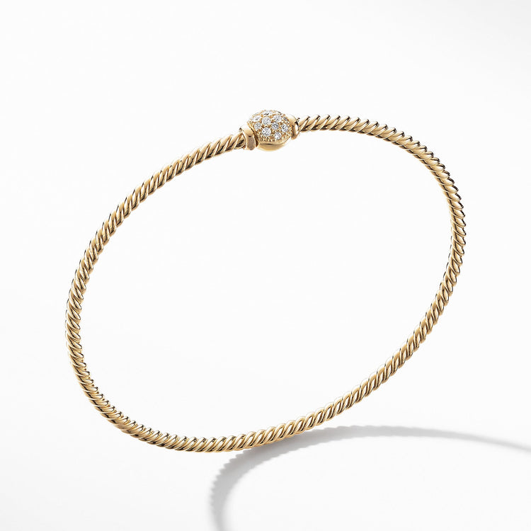 Petite Solari Station Pave Bracelet with Diamonds in 18K Gold - David Yurman- Diamond Cellar