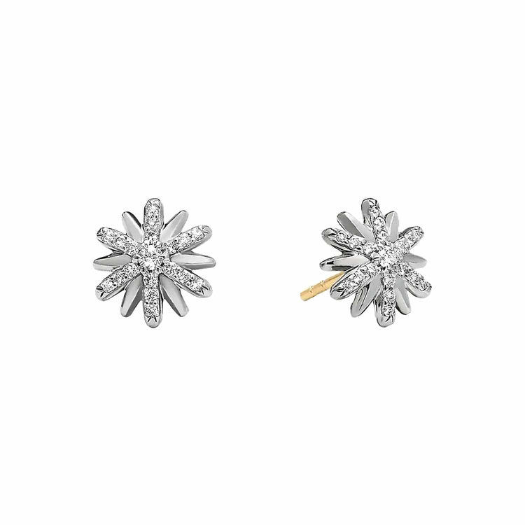 Petite Starburst Stud Earrings with Diamonds - David Yurman- Diamond Cellar