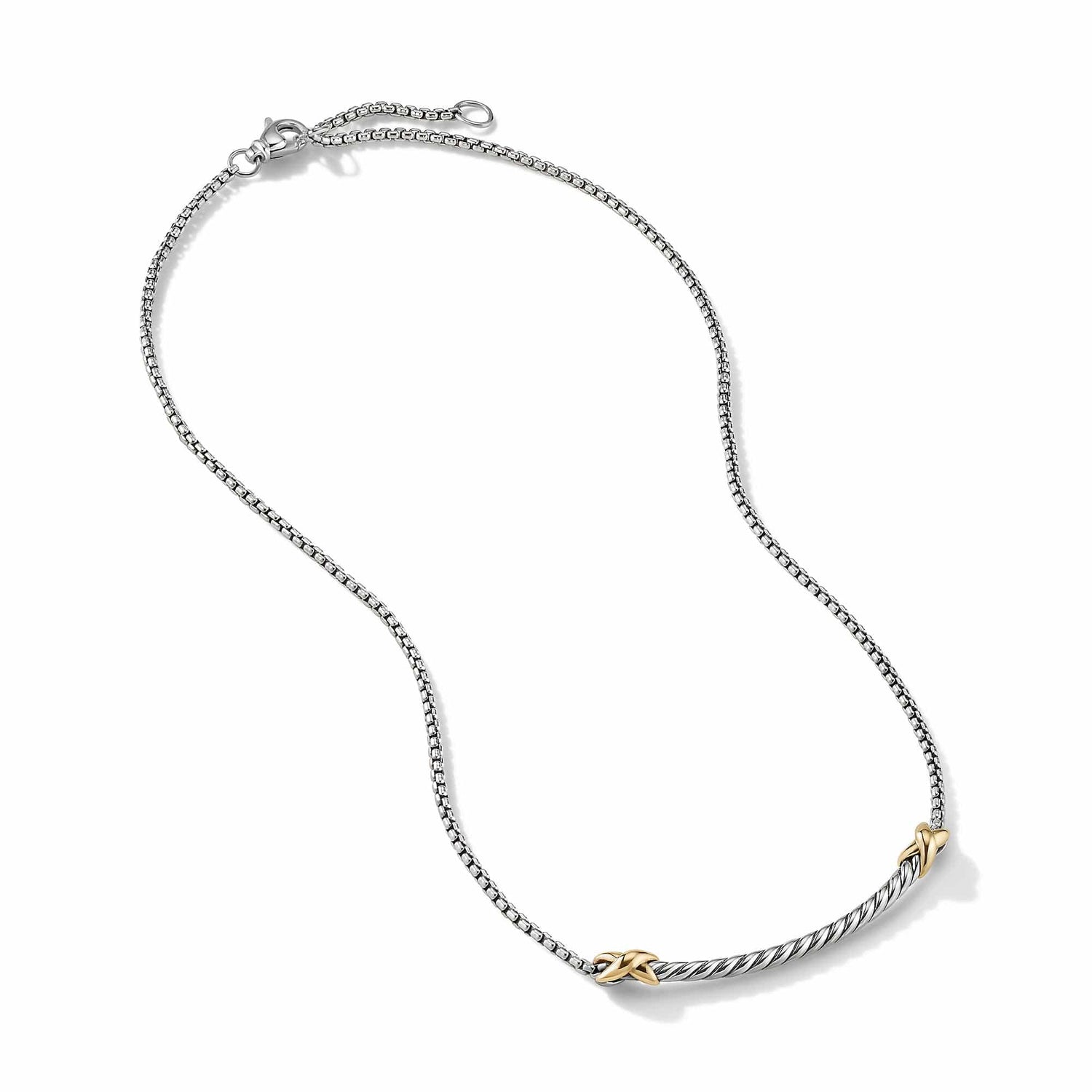 Petite X Bar Necklace with 18K Yellow Gold - David Yurman- Diamond Cellar