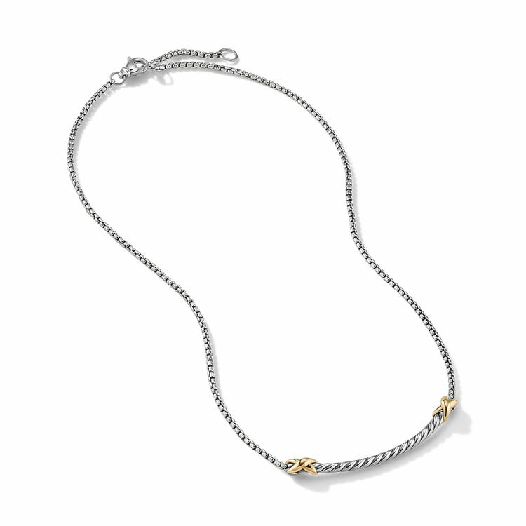Petite X Bar Necklace with 18K Yellow Gold - David Yurman- Diamond Cellar