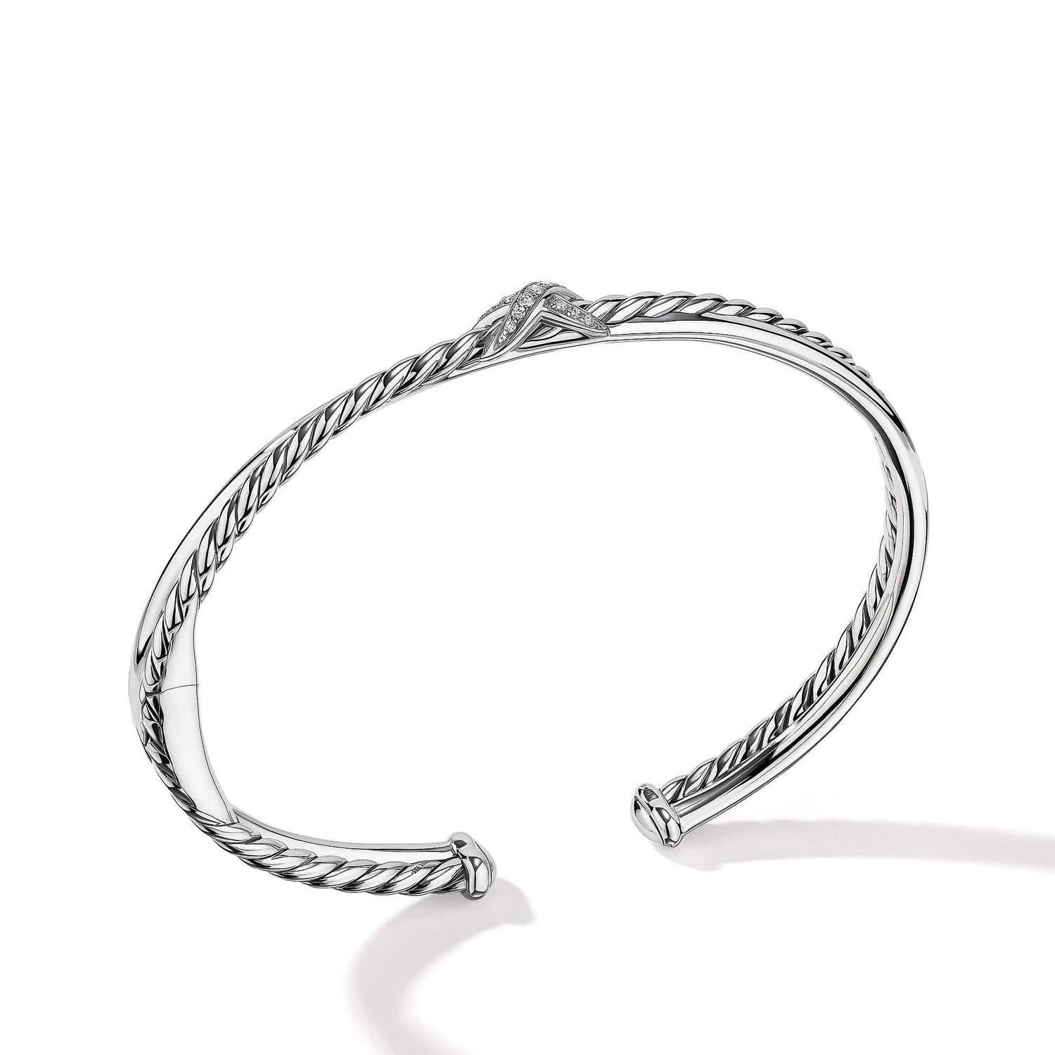 Petite X Center Station Bracelet with Pave Diamonds - David Yurman- Diamond Cellar