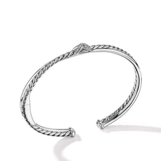 Petite X Center Station Bracelet with Pave Diamonds - David Yurman- Diamond Cellar