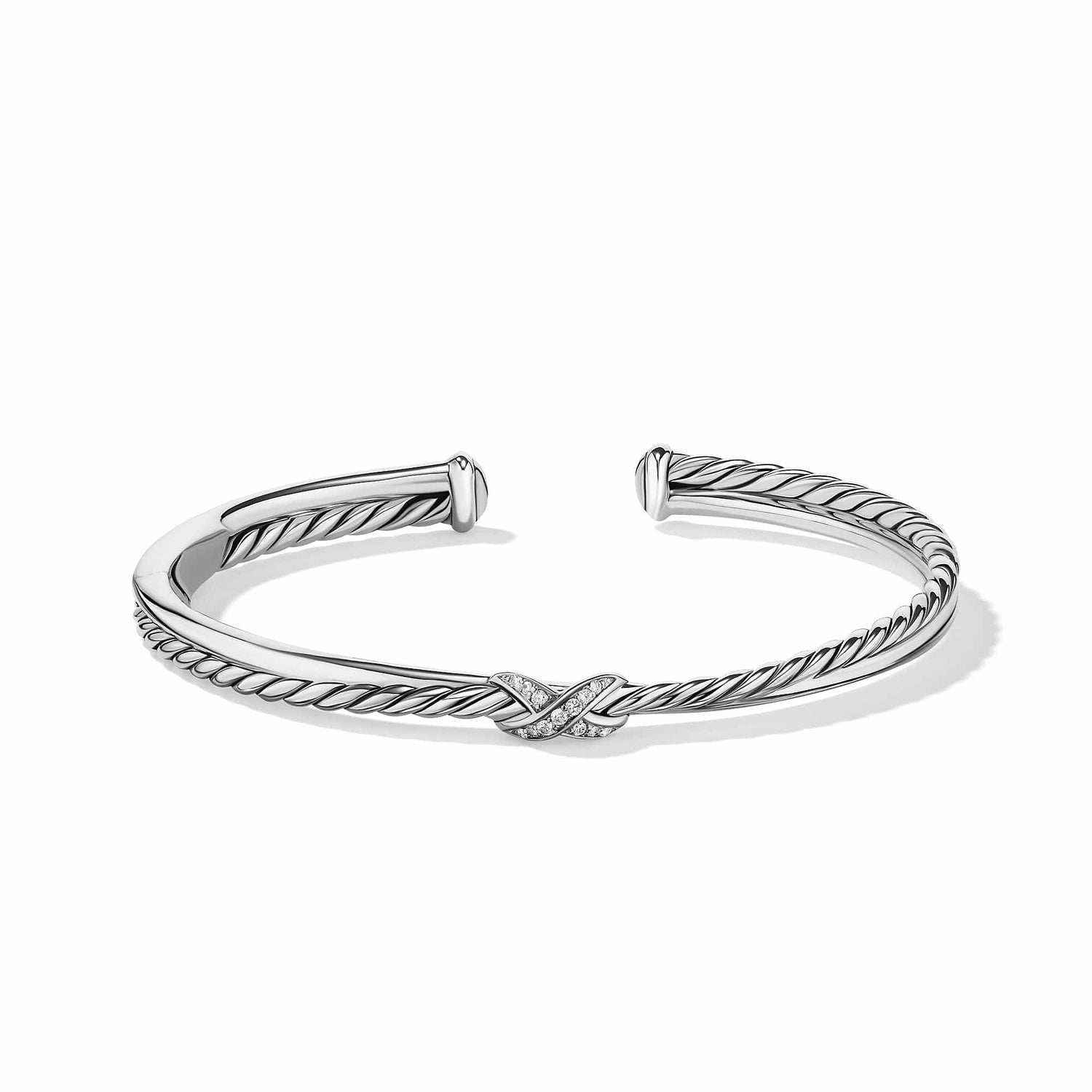 Petite X Center Station Bracelet with Pave Diamonds - David Yurman- Diamond Cellar