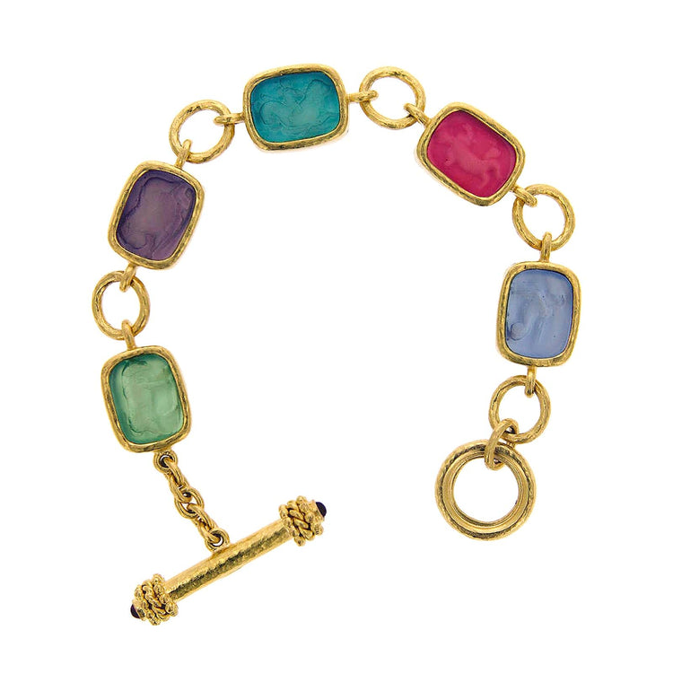 Pink 'Antique Animals' Bracelet - Elizabeth Locke Jewels- Diamond Cellar