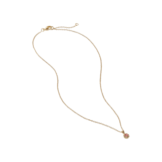 Pink Tourmaline Cable Kids Necklace - David Yurman- Diamond Cellar