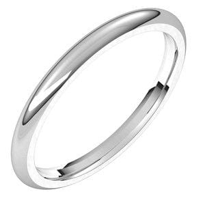 Platinum 2 mm Half Round Comfort Fit Band Size 4.5 - STULLER- Diamond Cellar