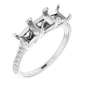 Platinum 4.5x4.5 mm Square 1/6 CTW Diamond Semi-Set Anniversary Band - STULLER- Diamond Cellar