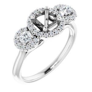 Platinum 5.8 mm Round 1/3 CTW Diamond Semi-Set Engagement Ring - STULLER- Diamond Cellar