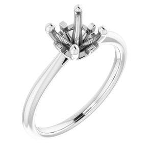 Platinum 7 mm Round Hidden Cross Solitaire Engagement Ring Mounting - STULLER- Diamond Cellar