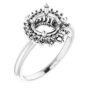Platinum 8 mm Round Engagement Ring Mounting - STULLER- Diamond Cellar