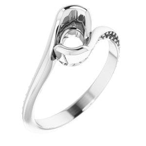 Platinum 8x6 mm Oval Engagement Ring Mounting - STULLER- Diamond Cellar