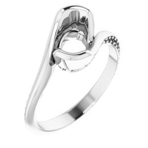 Platinum 9x7 mm Oval Engagement Ring Mounting - STULLER- Diamond Cellar