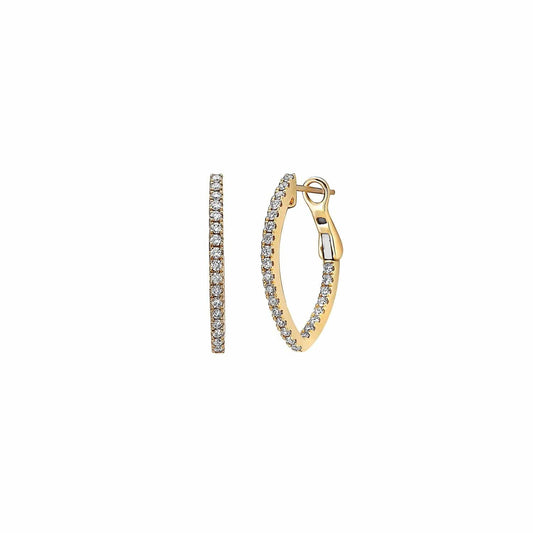 Precious Pastel Diamond V Hoop Earrings - Charles Krypell- Diamond Cellar