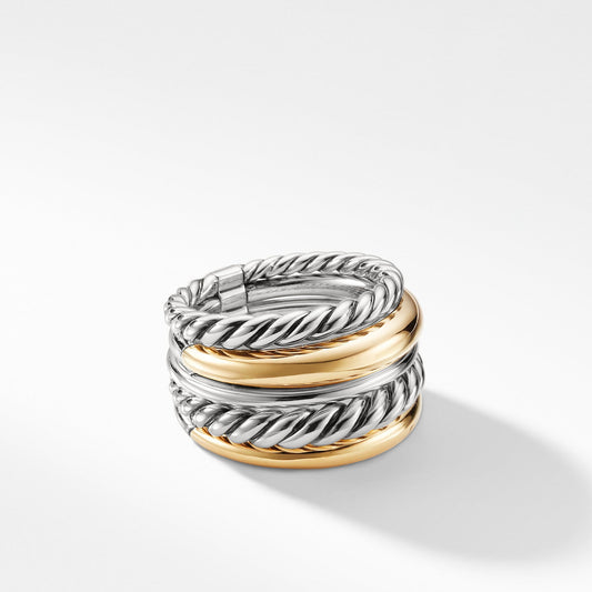 Pure Form Wide Ring with 18K Gold - David Yurman- Diamond Cellar