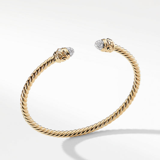 Renaissance Bracelet with Diamonds in 18K Gold, 3mm - David Yurman- Diamond Cellar