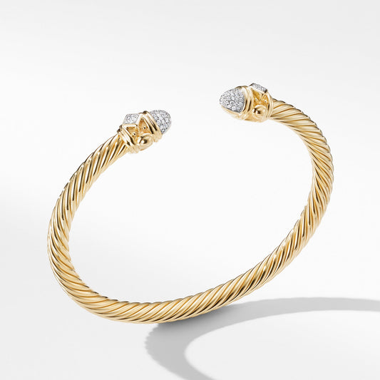 Renaissance Bracelet with Diamonds in 18K Gold, 5mm - David Yurman- Diamond Cellar