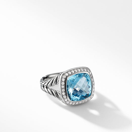 Ring with Blue Topaz and Diamonds - David Yurman- Diamond Cellar