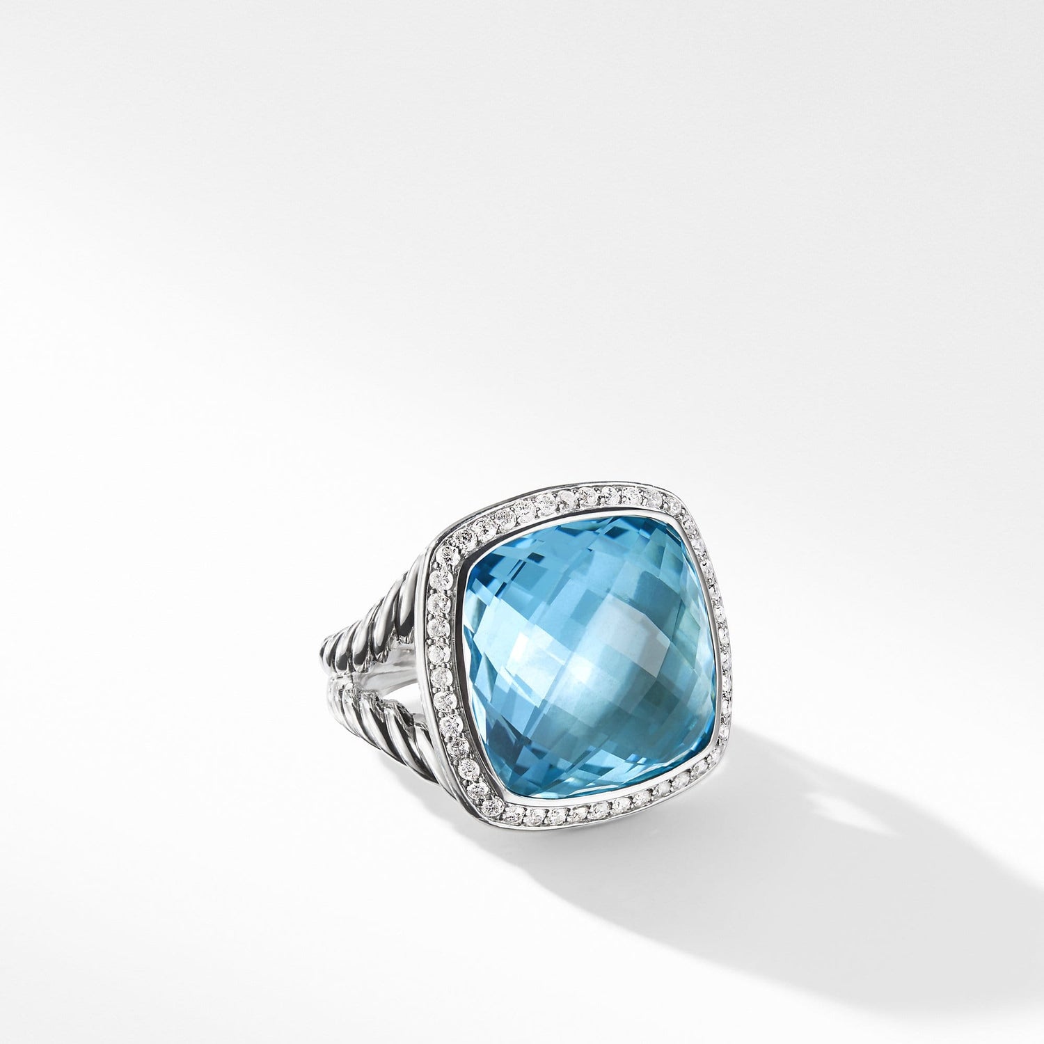 Ring with Blue Topaz and Diamonds - David Yurman- Diamond Cellar