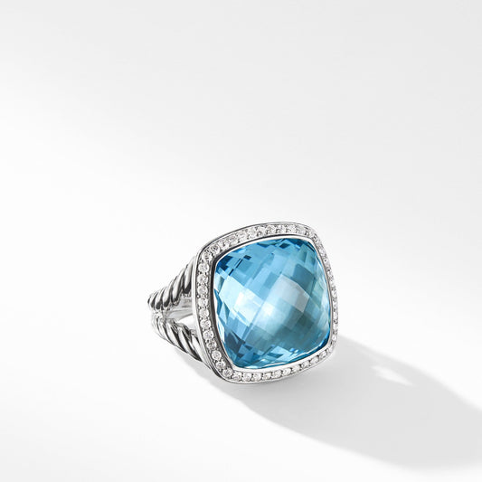 Ring with Blue Topaz and Diamonds - David Yurman- Diamond Cellar