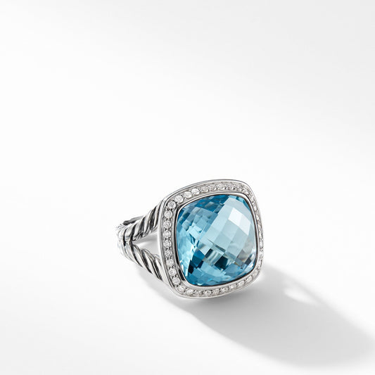 Ring with Blue Topaz and Diamonds - David Yurman- Diamond Cellar