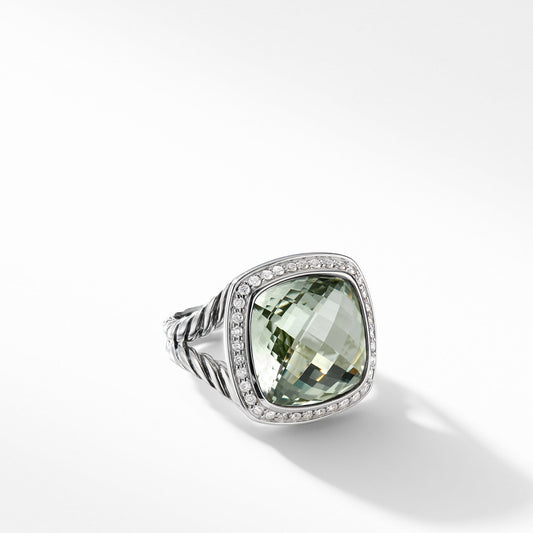 Ring with Prasiolite and Diamonds - David Yurman- Diamond Cellar