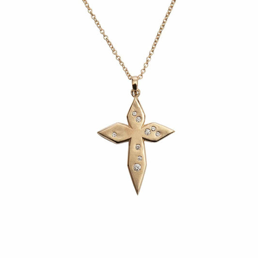 Scattered Diamond Cross Necklace - Diamond Cellar- Diamond Cellar