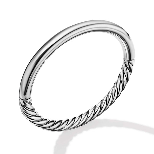 Sculpted Cable and Smooth Bangle Bracelet - David Yurman- Diamond Cellar